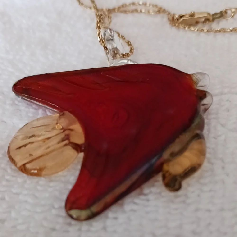 Colorful Glass Fish Pendant Necklace - Picture 3 of 8